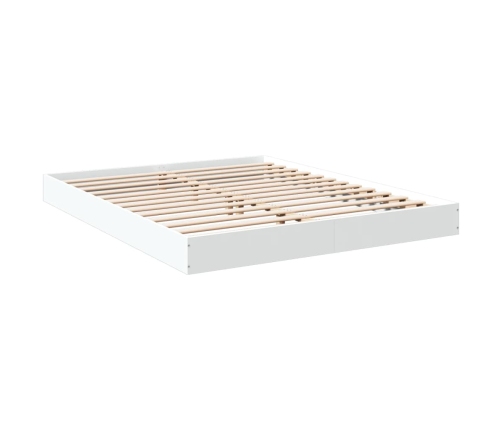 Estructura de cama madera de ingeniería blanca 150x200 cm