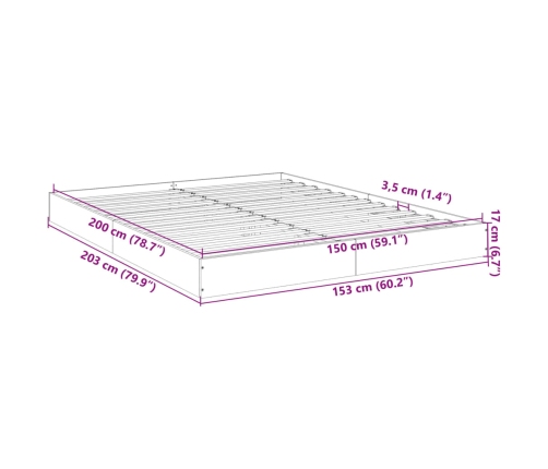 Estructura de cama madera de ingeniería blanca 150x200 cm