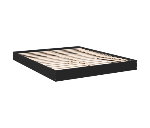 vidaXL Estructura de cama madera de ingeniería negra 150x200 cm