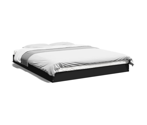 vidaXL Estructura de cama madera de ingeniería negra 150x200 cm