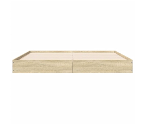Estructura de cama sin colchón madera roble Sonoma 150x200 cm