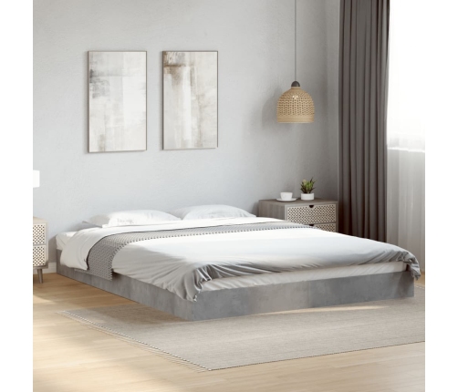 Estructura de cama madera de ingeniería gris hormigón 150x200cm