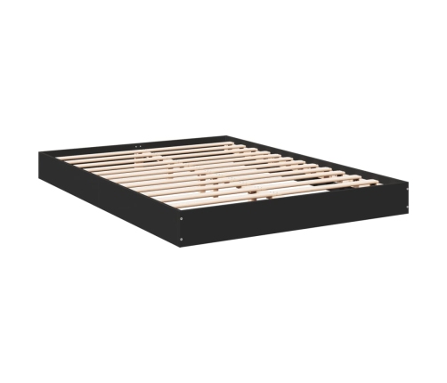 Estructura de cama madera de ingeniería negra 140x200 cm
