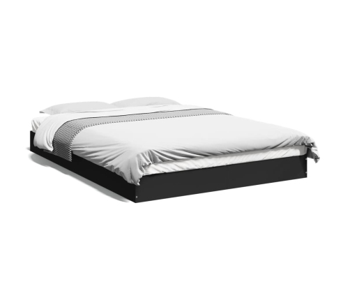 Estructura de cama madera de ingeniería negra 140x200 cm