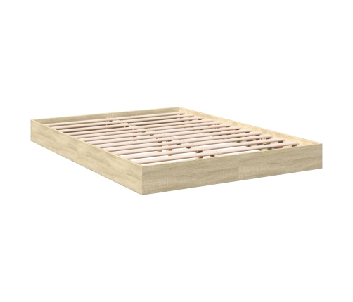 Estructura de cama sin colchón madera roble Sonoma 140x200 cm
