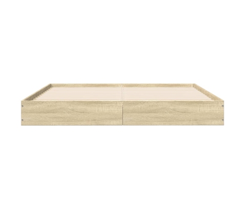 Estructura de cama sin colchón madera roble Sonoma 140x200 cm