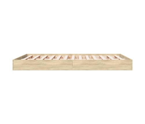 Estructura de cama sin colchón madera roble Sonoma 140x200 cm