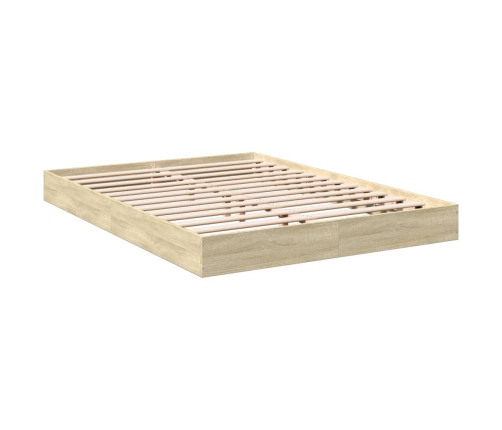 Estructura de cama sin colchón madera roble Sonoma 140x200 cm