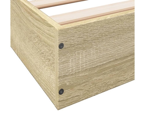 Estructura de cama sin colchón madera roble Sonoma 140x200 cm