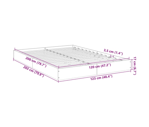 Estructura de cama madera de ingeniería blanca 120x200 cm