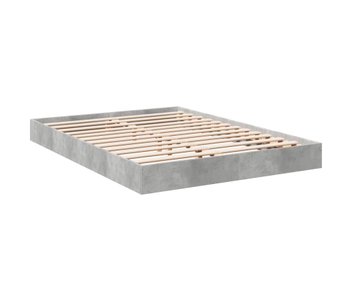 Estructura de cama madera de ingeniería gris hormigón 140x190cm