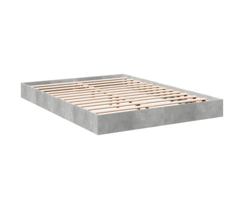 Estructura de cama madera de ingeniería gris hormigón 140x190cm