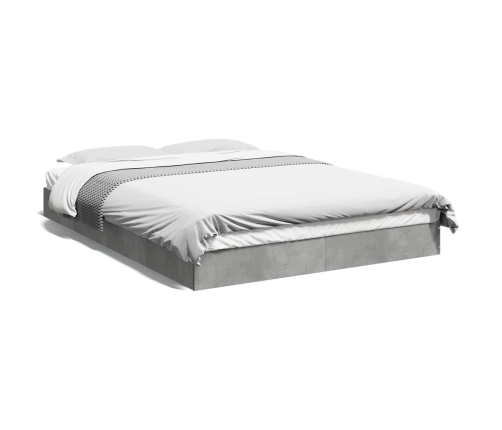 Estructura de cama madera de ingeniería gris hormigón 140x190cm