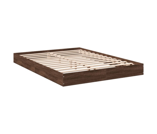 vidaXL Estructura de cama madera de ingeniería marrón roble 140x190 cm