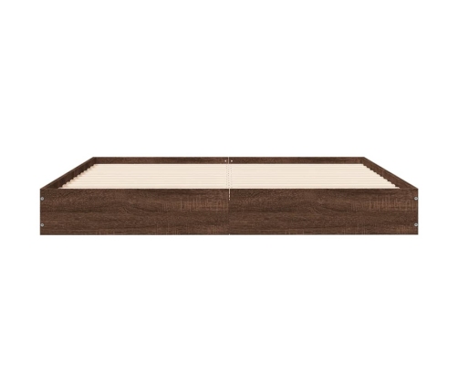 vidaXL Estructura de cama madera de ingeniería marrón roble 140x190 cm