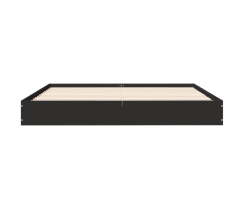 Estructura de cama madera de ingeniería negra 135x190 cm