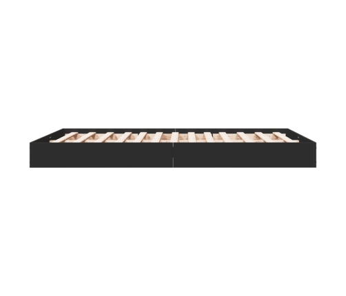 Estructura de cama madera de ingeniería negra 135x190 cm