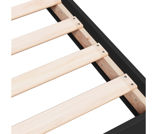Estructura de cama madera de ingeniería negra 135x190 cm