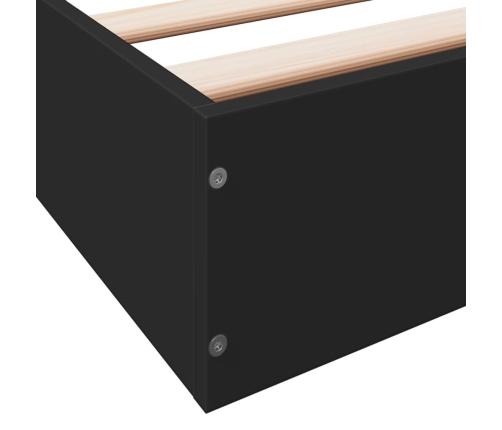 Estructura de cama madera de ingeniería negra 135x190 cm