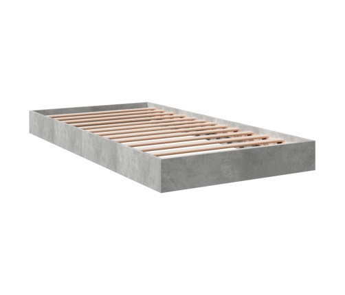 Estructura de cama madera de ingeniería gris hormigón 100x200cm