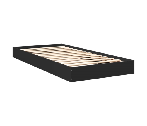 Estructura de cama madera de ingeniería negra 90x200 cm