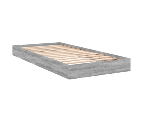 Estructura de cama madera de ingeniería gris Sonoma 90x200 cm