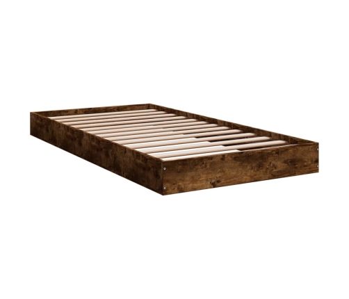 Estructura de cama sin colchón madera roble ahumado 90x190 cm