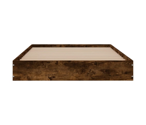 Estructura de cama sin colchón madera roble ahumado 90x190 cm