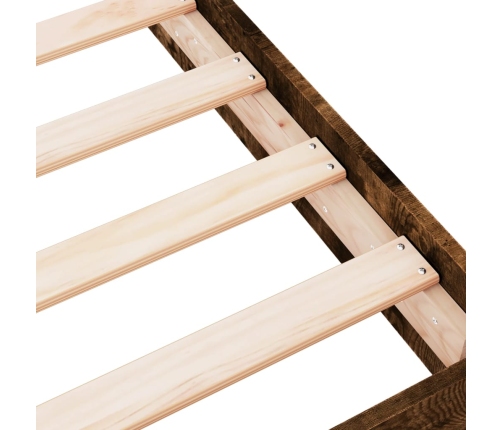 Estructura de cama sin colchón madera roble ahumado 90x190 cm