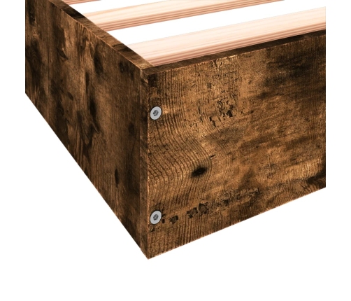 Estructura de cama sin colchón madera roble ahumado 90x190 cm