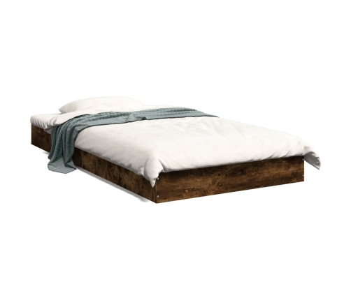 Estructura de cama sin colchón madera roble ahumado 90x190 cm