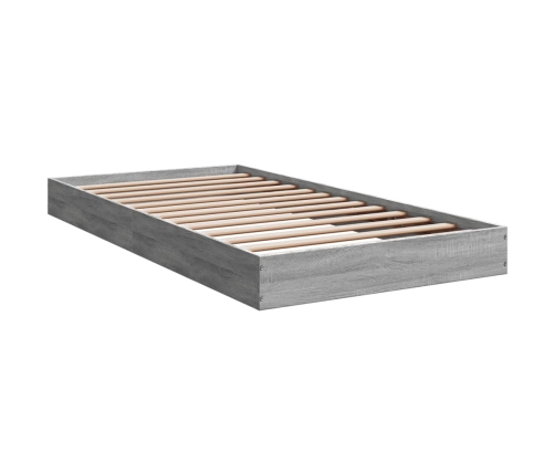 Estructura de cama madera de ingeniería gris Sonoma 90x190 cm