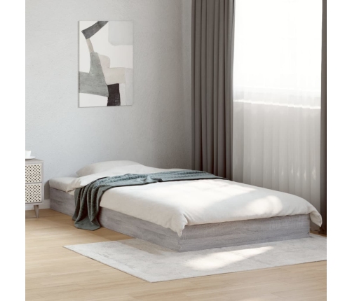 Estructura de cama madera de ingeniería gris Sonoma 90x190 cm