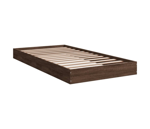 Estructura de cama sin colchón madera marrón roble 90x190 cm