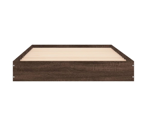 Estructura de cama sin colchón madera marrón roble 90x190 cm
