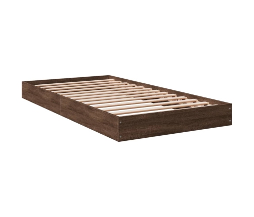 Estructura de cama sin colchón madera marrón roble 90x190 cm