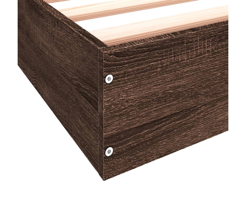 Estructura de cama sin colchón madera marrón roble 90x190 cm