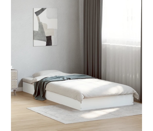 Estructura de cama madera de ingeniería blanca 75x190 cm