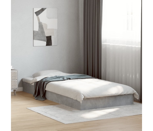 Estructura de cama madera de ingeniería gris hormigón 75x190 cm