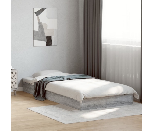 Estructura de cama madera de ingeniería gris Sonoma 75x190 cm