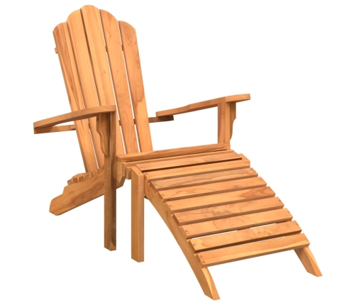 Silla de jardín Adirondack con reposapiés madera maciza teca