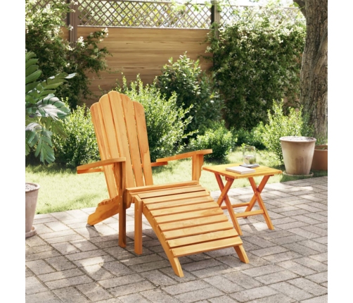 Silla de jardín Adirondack con reposapiés madera maciza teca