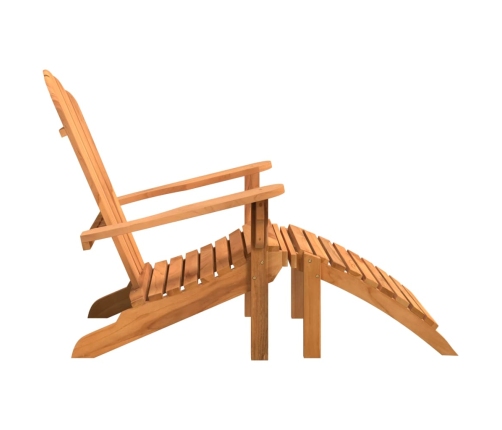 Silla de jardín Adirondack con reposapiés madera maciza teca