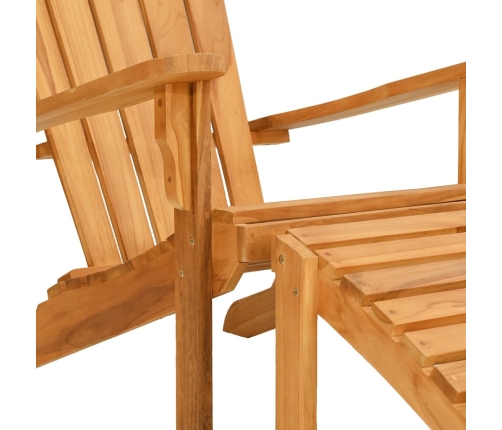 Silla de jardín Adirondack con reposapiés madera maciza teca