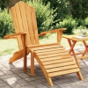 Silla de jardín Adirondack con reposapiés madera maciza teca