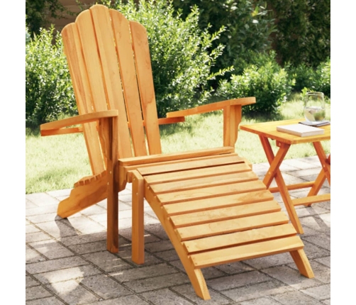 Silla de jardín Adirondack con reposapiés madera maciza teca