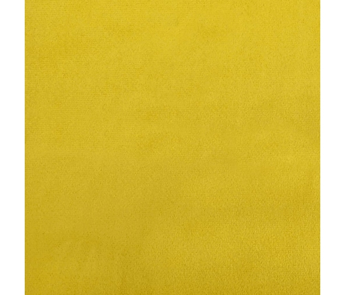 Sofá de 2 plazas con cojines terciopelo amarillo 120 cm