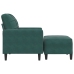 Sillón con taburete terciopelo verde oscuro 60 cm