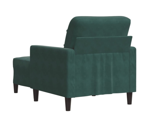 Sillón con taburete terciopelo verde oscuro 60 cm