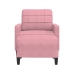 Sillón con taburete terciopelo rosa 60 cm